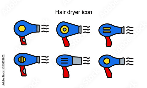 Hair Dryer icon symbol Flat vector illustration for graphic and web design