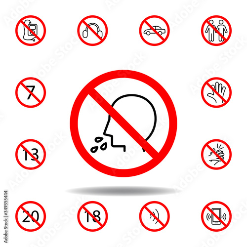Forbidden spit icon. set can be used for web, logo, mobile app, UI, UX