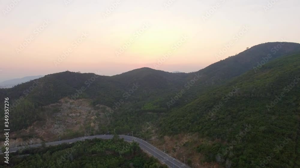 Aerial view of a beautiful moutain road near Nha Trang, Khanh Hoa, Vietnam. Aerial view of a beautiful moutain road near Nha Trang, Khanh Hoa, Vietnam.
