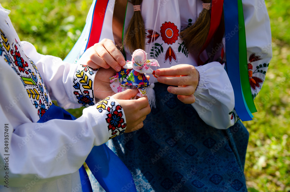 Part , Embroidered Day, children in embroidered shirts, girl in