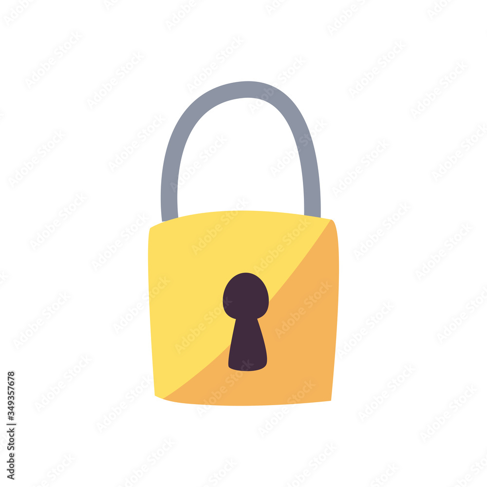 Isolated padlock flat style icon vector design Isolated padlock flat style icon vector design
