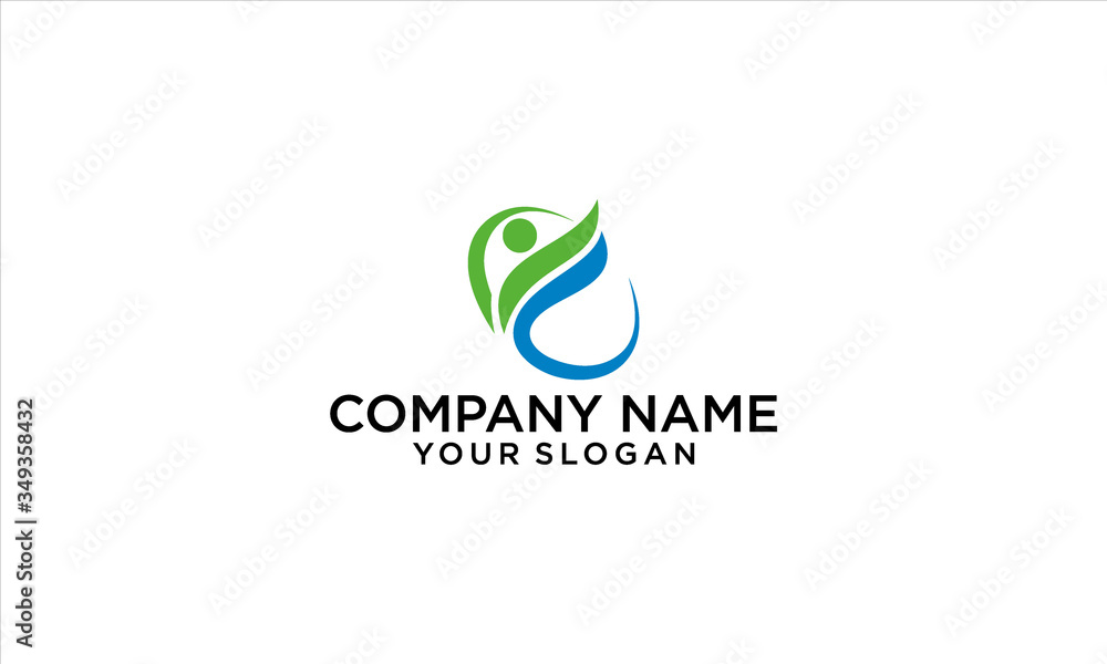 combination of people and F logo design combination of people and F logo design