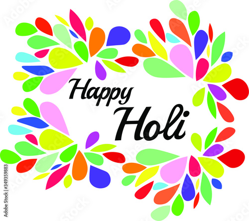 inscription for the Holi festival. multicolored greetings