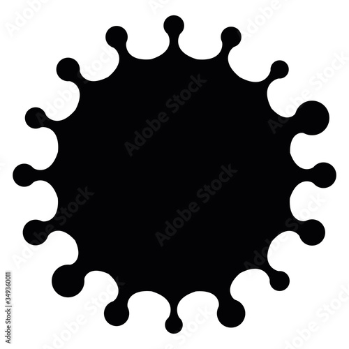 Virus sign. Symbol of coronavirus and COVID-19 desease. Simple flat black vector icon