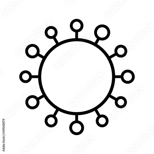 Virus sign. Symbol of coronavirus and COVID-19 desease. Simple flat black outline vector icon