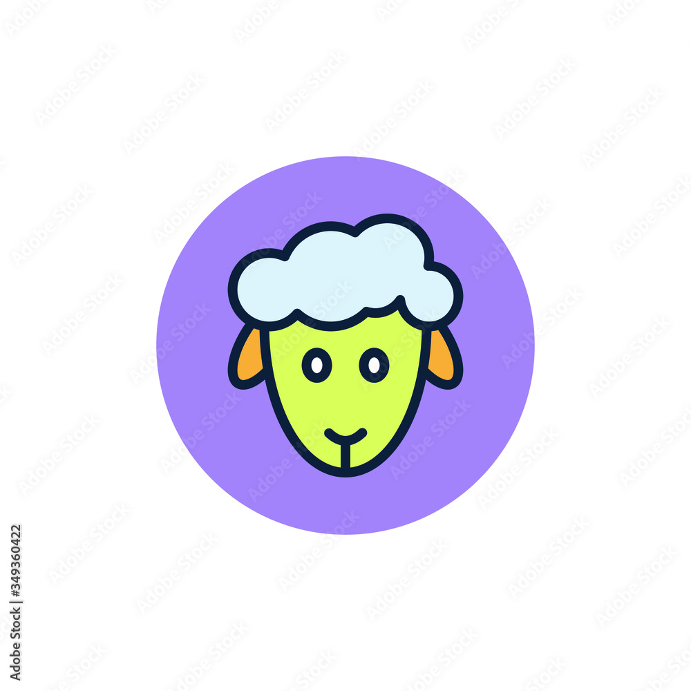 Obraz premium Lamb icon with colour vector