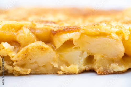 detail of the texture of a potato omelette