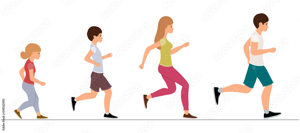 Family jogging, healthy lifestyle Family jogging, healthy lifestyle