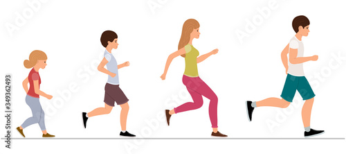 Family jogging, healthy lifestyle