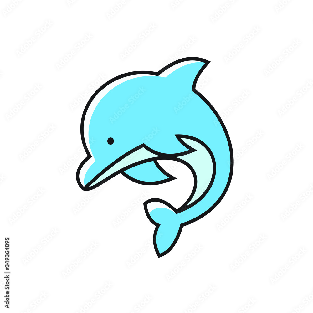 Fototapeta premium dolphin set isolated on white