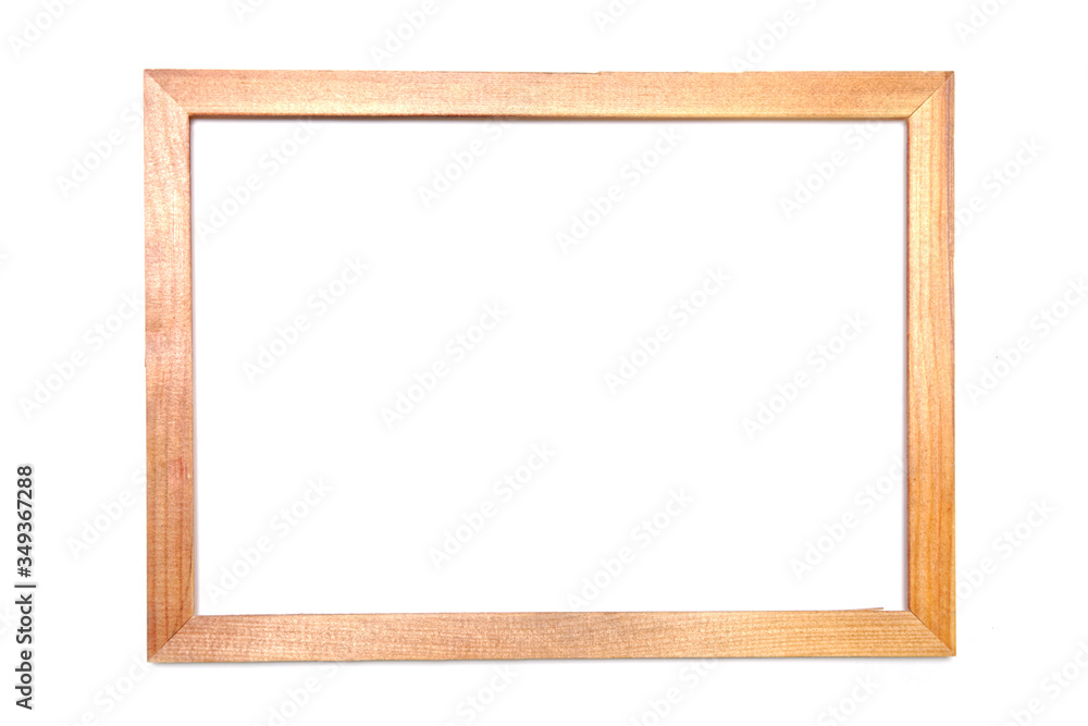 wooden square frame on a white background. top view. wooden square frame on a white background. top view.