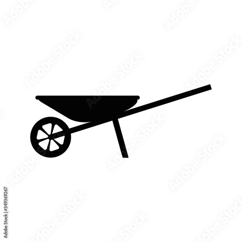 Detailed wheelbarrow vector icon