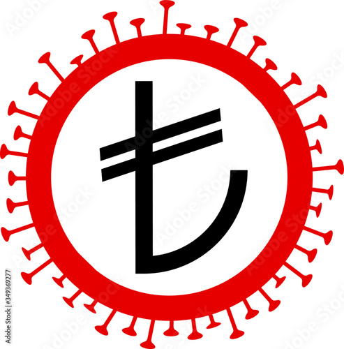 Turkish lira sign, symbol, Vector, Coronavirus