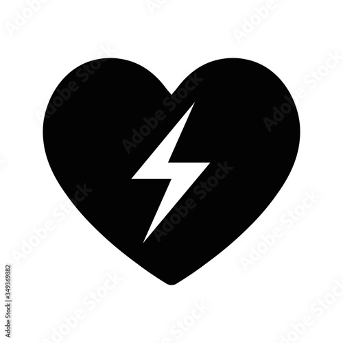 Heart defibrillator simple vector icon