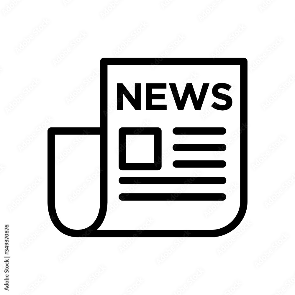 Article blog news icon vector in outline style on white background