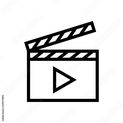 Film icon vector in outline style on white background