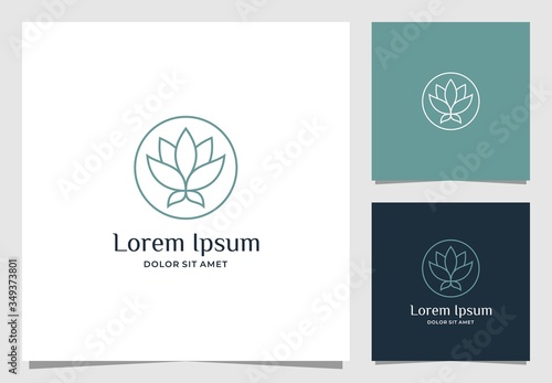 lotus logo design in line art style