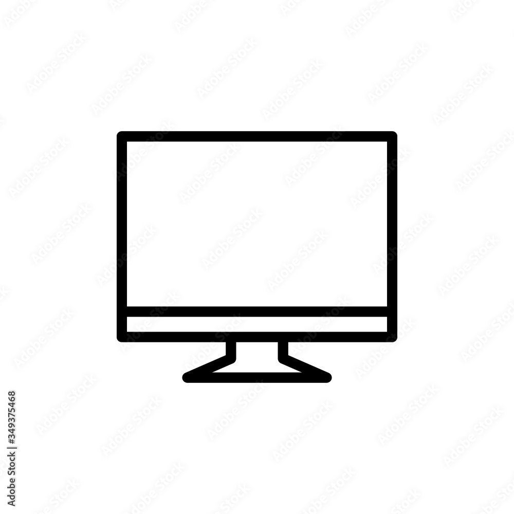 pc Icon vector in outline style on white background, Simple flat symbol pc Icon vector in outline style on white background, Simple flat symbol