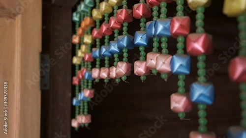 decorated curtain swing in slow motion 
