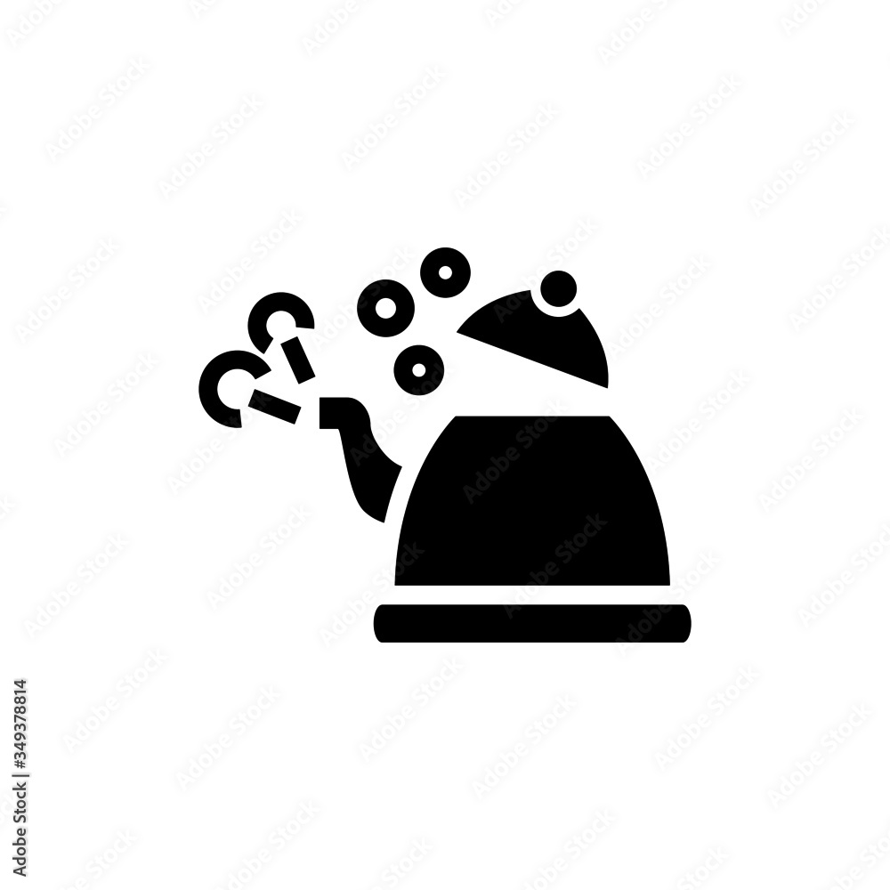 kettle boils icon, teapot symbol for web and mobile phone in black flat design on white background kettle boils icon, teapot symbol for web and mobile phone in black flat design on white background