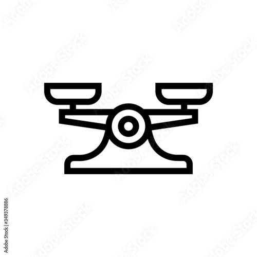 Scales icon, libra line sign in outline style on white background