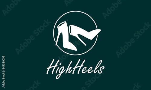 High heels simple illustration logo design