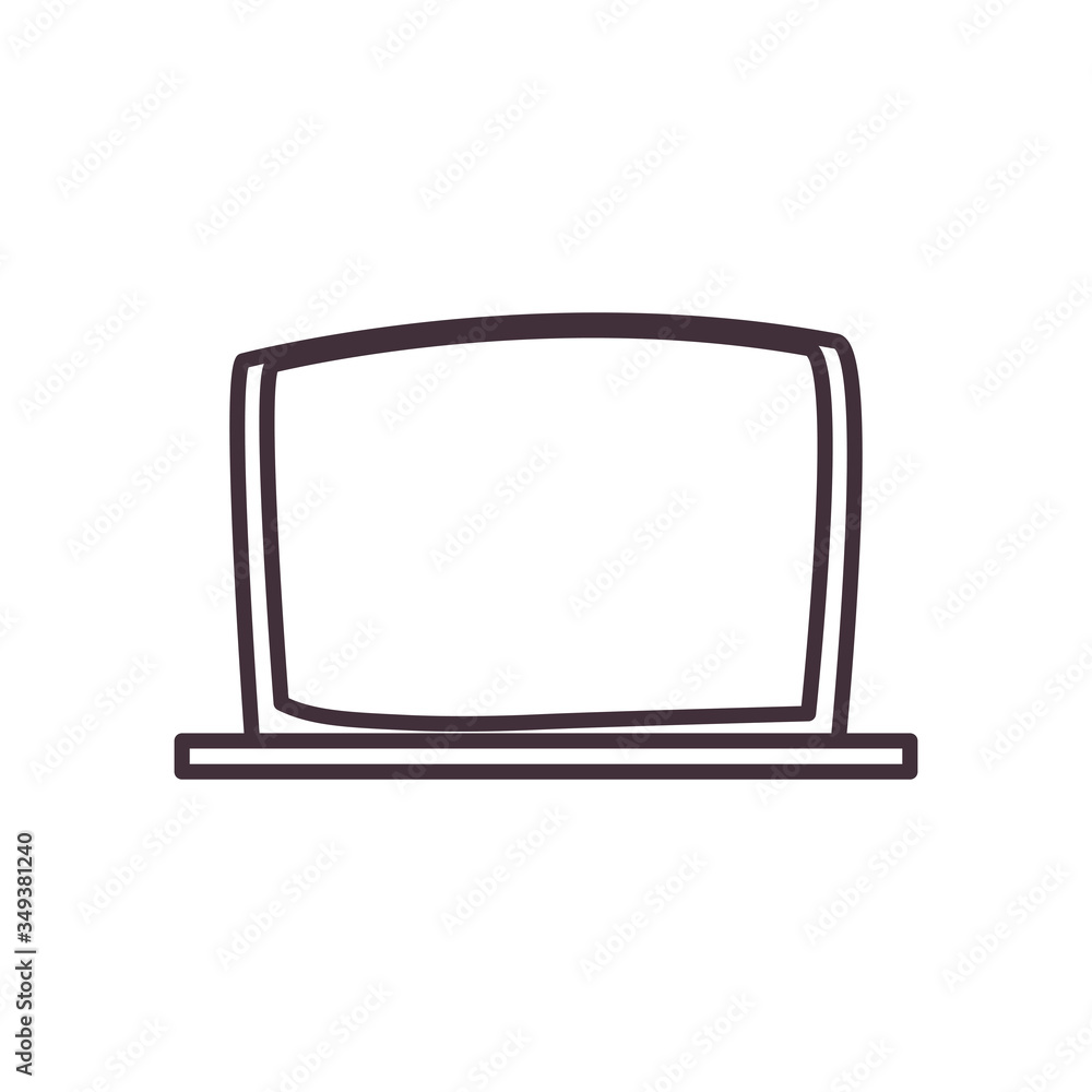Isolated digital laptop line style icon vector design Isolated digital laptop line style icon vector design