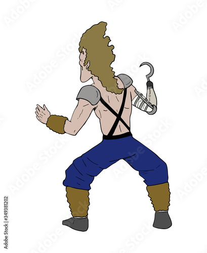Design of funny pirate with hook