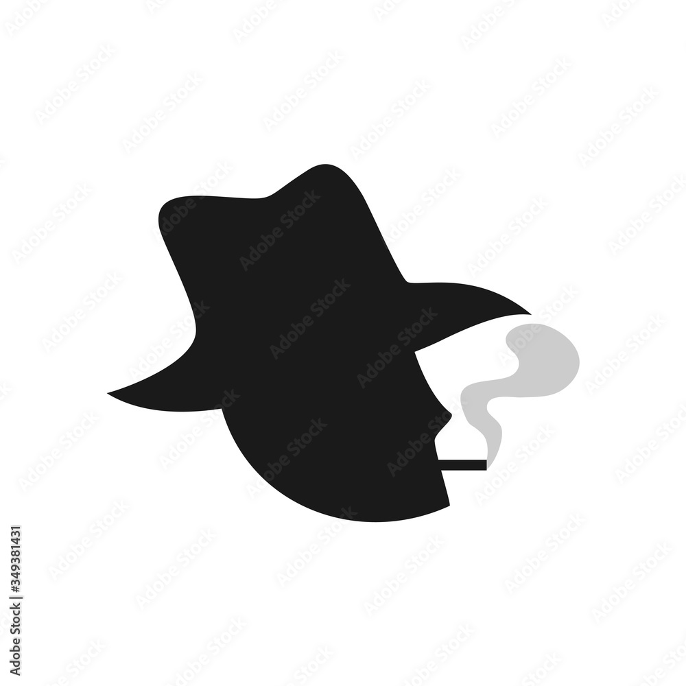 Design of man smoking illustration Design of man smoking illustration