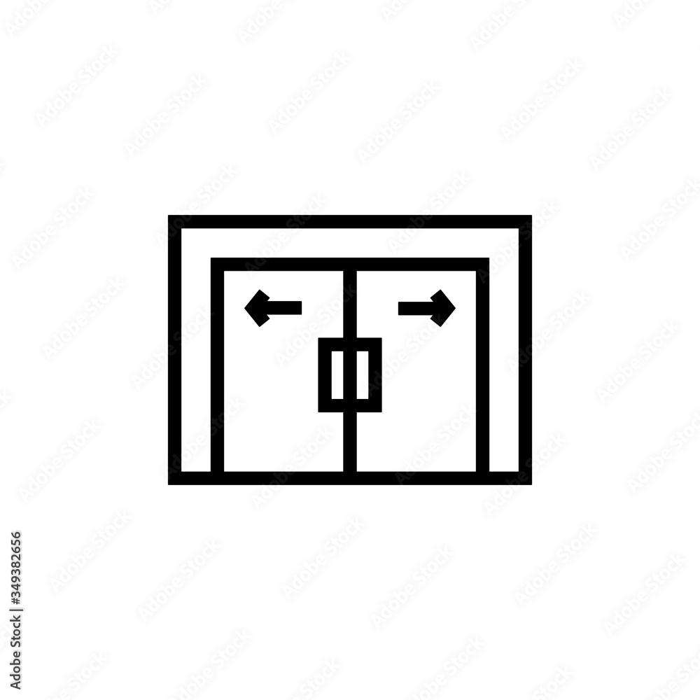 Obraz premium automatic opening door icon, modern entrance door icon in linear style on white background