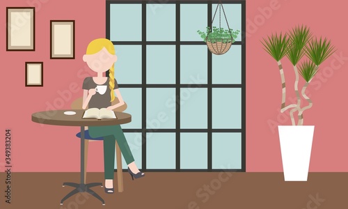 暮らし・読書する女性