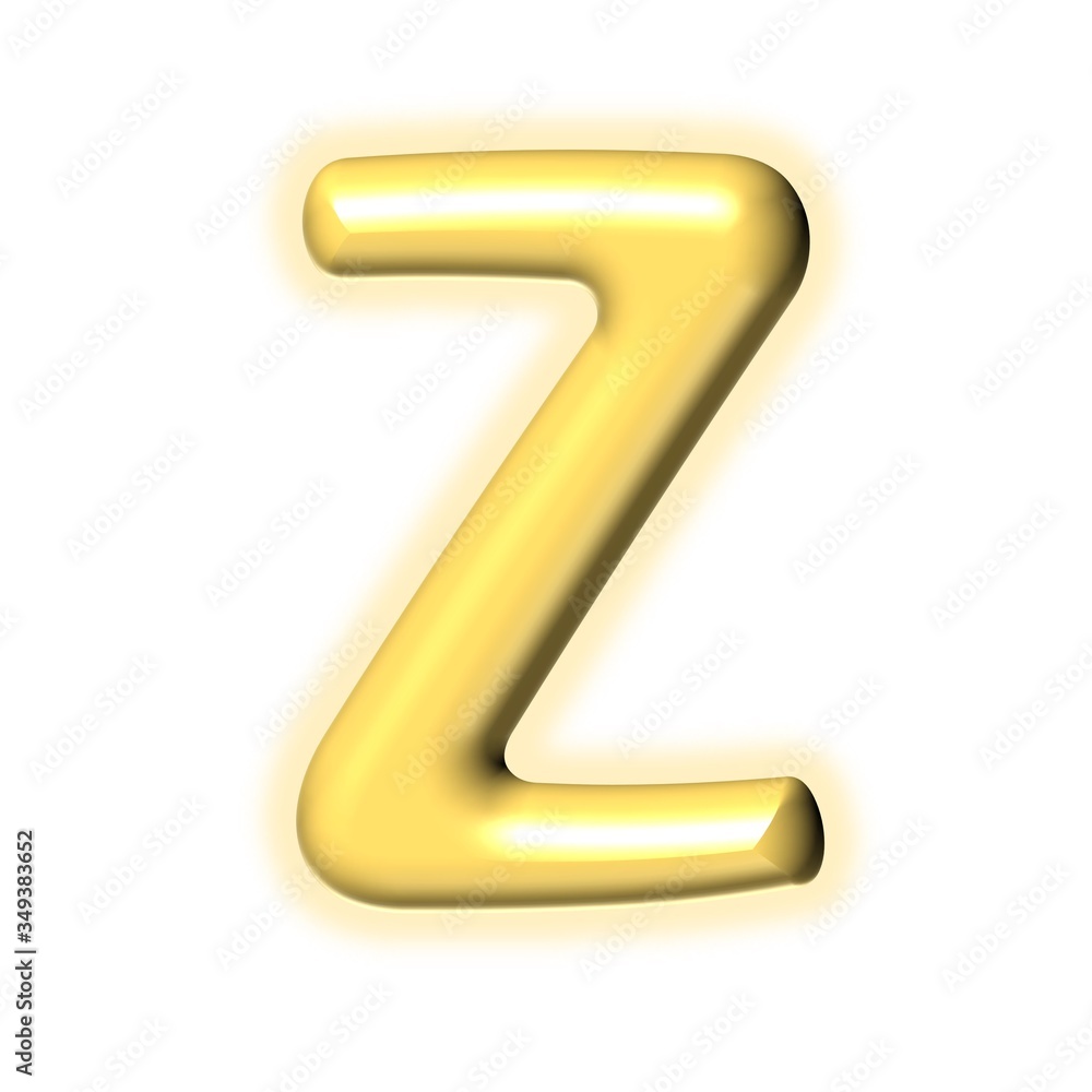 3D GOLDEN CARTOON STYLE ENGLISH ALPHABET WITH GLOW : Z 3D GOLDEN CARTOON STYLE ENGLISH ALPHABET WITH GLOW : Z