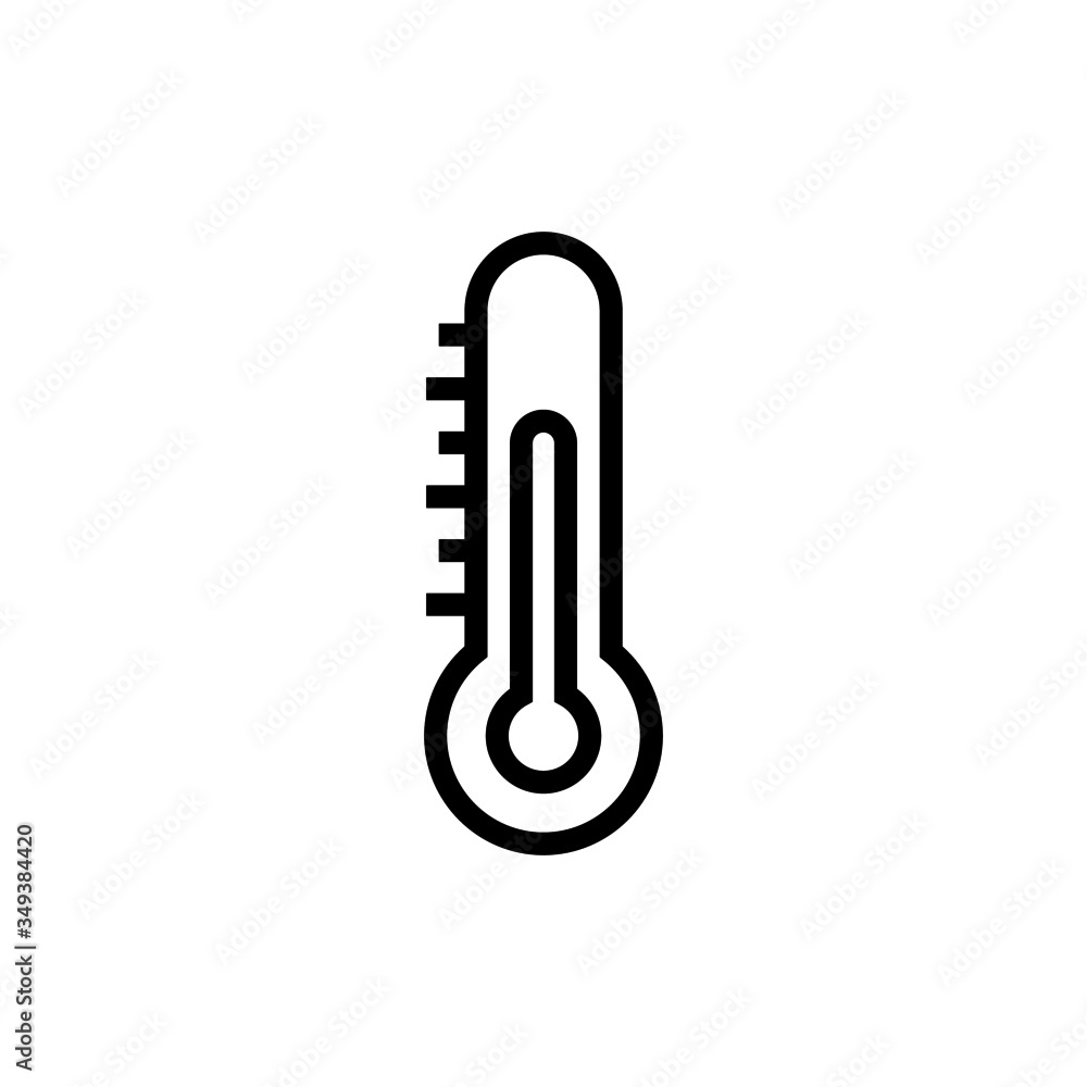 thermometer icon vector, sign, symbol in linear style on white background thermometer icon vector, sign, symbol in linear style on white background