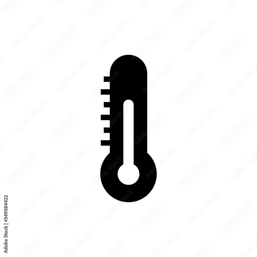thermometer icon vector, sign, symbol in black flat design on white background