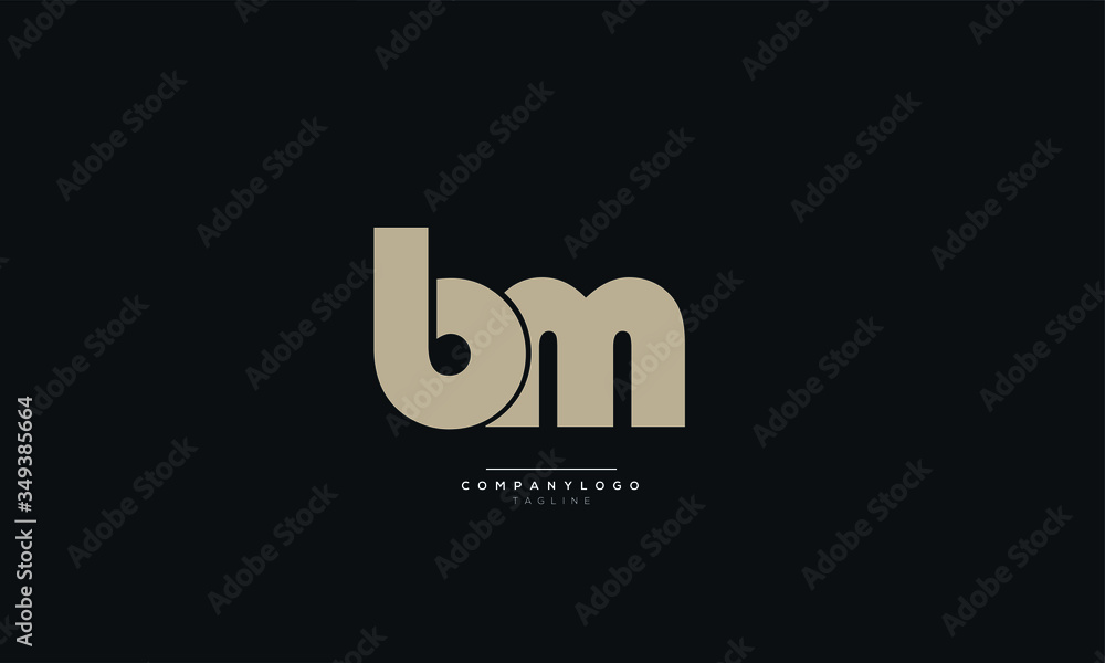 bm Letter Logo Alphabet Design Icon Vector Symbol
