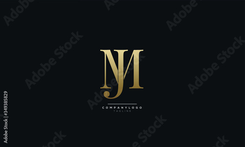 MJ JM M J Letter Logo Alphabet Design Icon Vector Symbol