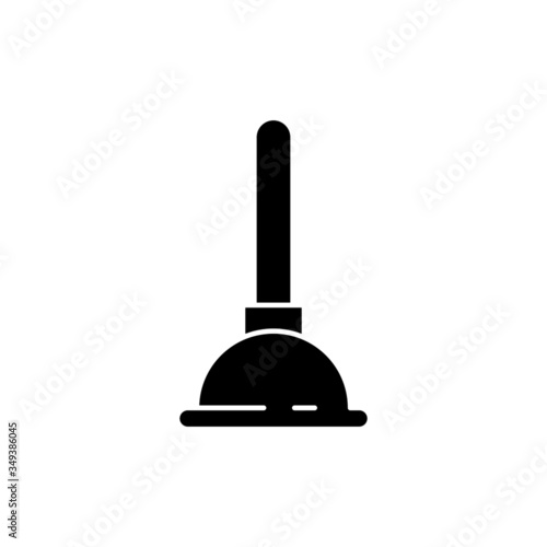 Plunger icon template in black flat design on white background, Plunger symbol vector sign isolated on white background illustration for graphic and web design