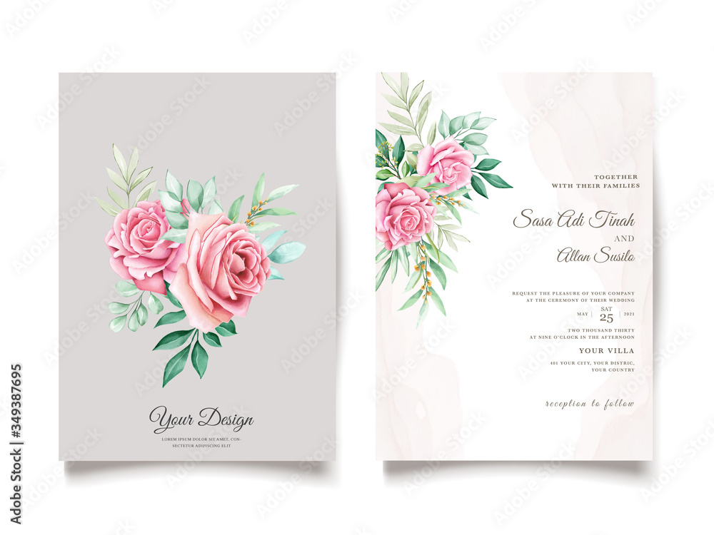 elegant watercolor wedding invitation template