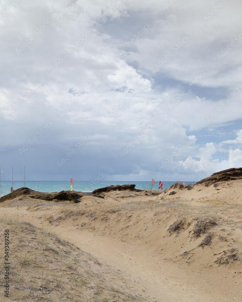 Obraz premium Dunes on the Issos beach, Corfu, Greece