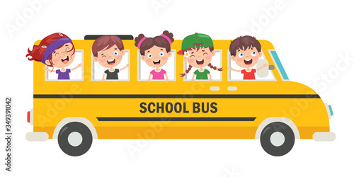 Cartoon Characters Travelling With Vehicle 
