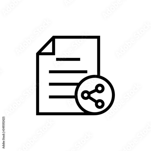 Document file page share sharing social media icon in outline style on white background, Vector icon