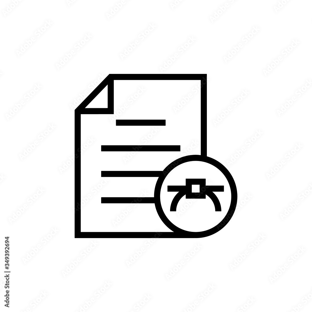 Document edit eps file page icon in outline style on white background, Vector icon Document edit eps file page icon in outline style on white background, Vector icon