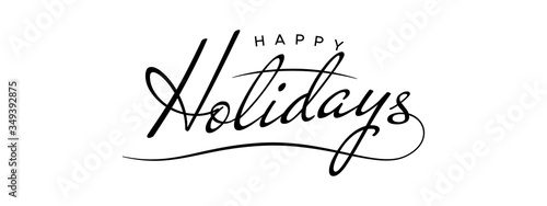 Happy Holidays letter calligraphy banner