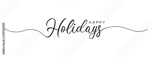 Happy Holidays letter calligraphy banner