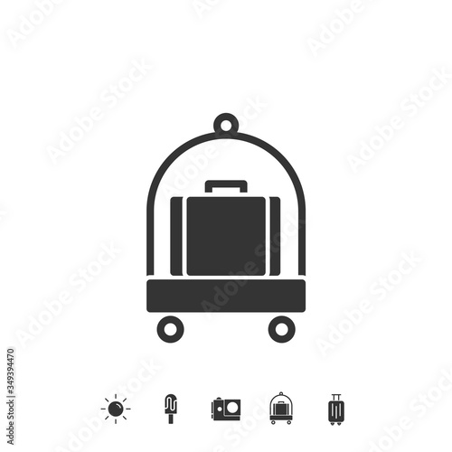 hotel trolley with suitcase icon vector illustration design