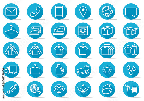 宅配・クリーニングのアイコンセット　丸バージョン