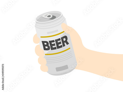 缶ビールを持つイラスト