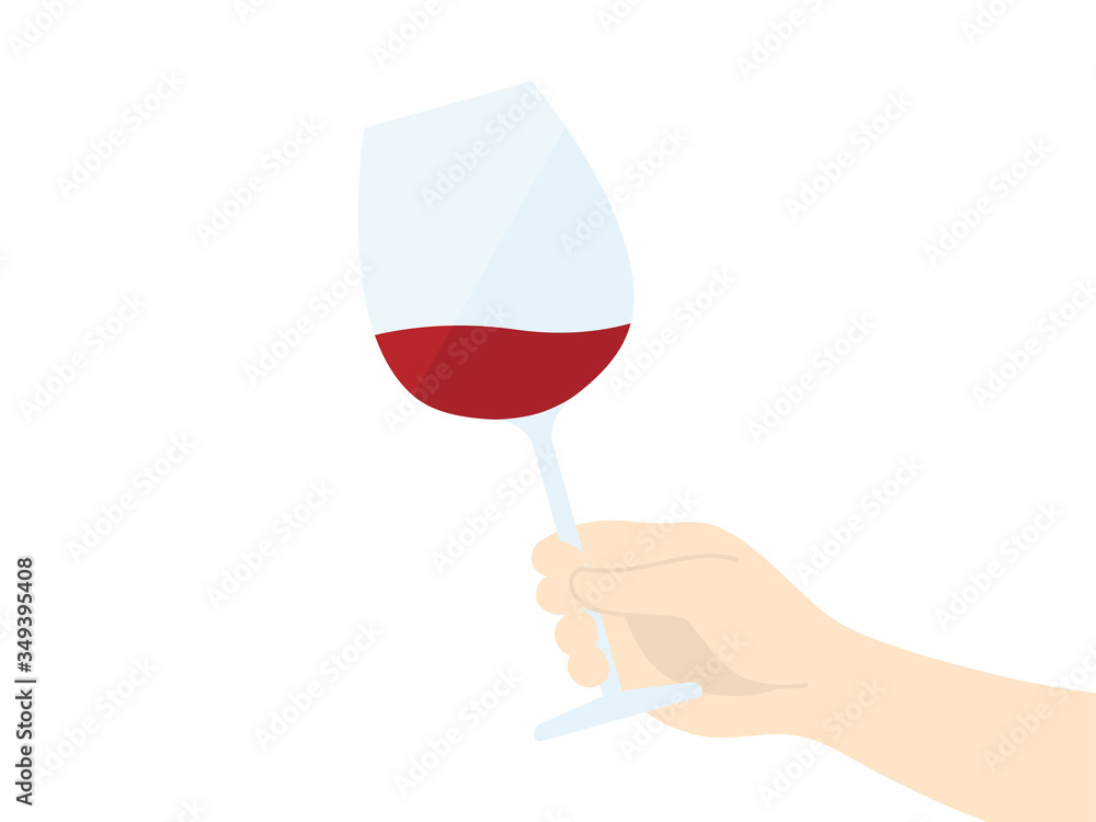 ワイングラスを持つイラスト Stock Vector Adobe Stock