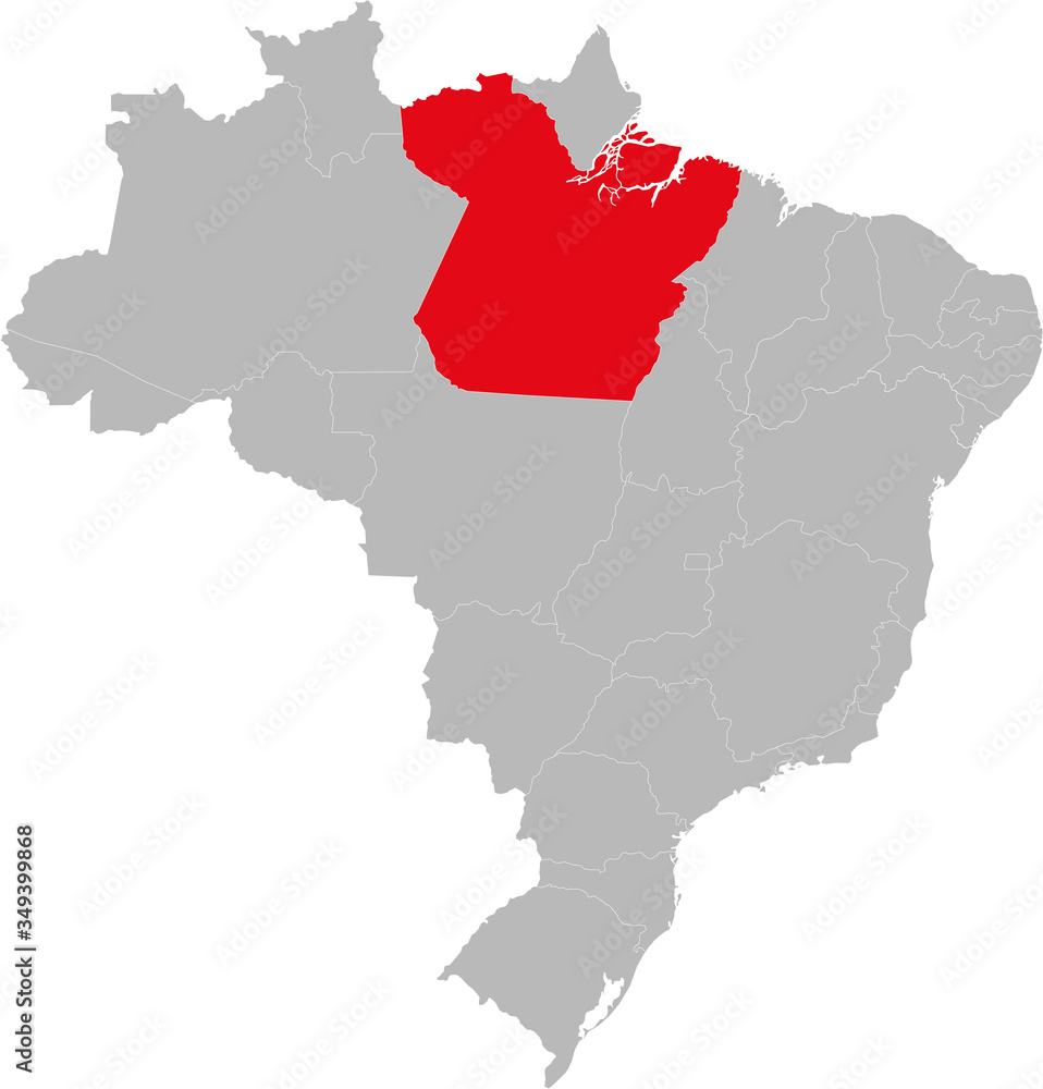 Pará state highlighted on Brazil map. Business concepts and backgrounds.