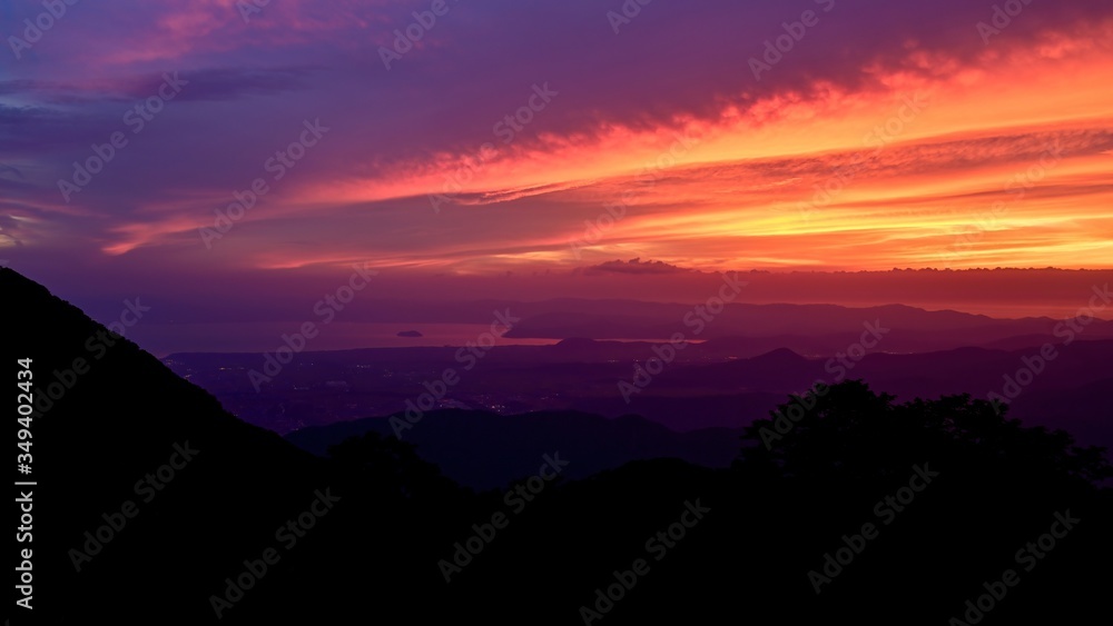 伊吹山で見た日没後のブルーモーメント情景＠滋賀